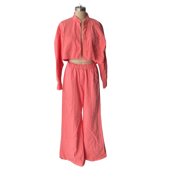 Forte_Forte Wide Leg High Rise Pink Pants SZ 3